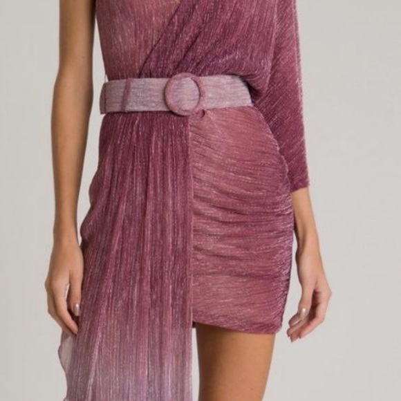 PatBO Asymmetrical Dress in Shimmering Mauve - Picture 3 of 9